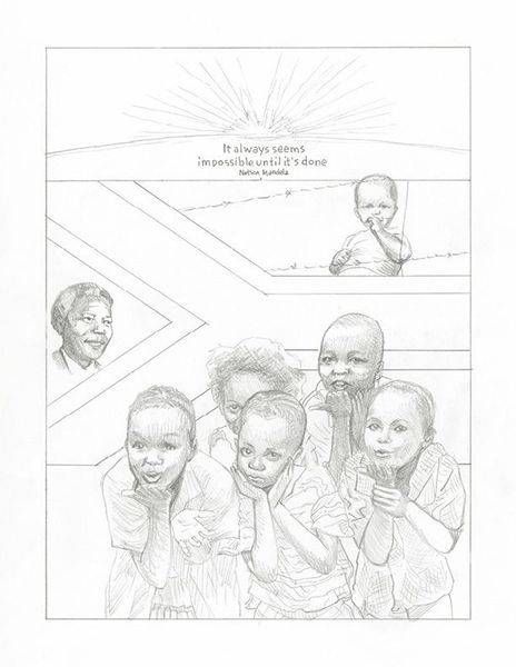 Sketch2 Ct Nelson Mandela 7x9.375 On 8.5x11 Art | Gango Custom Printing