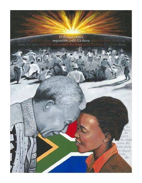 Pntg Nelson Mandela 18x24 On 20x26 Art | Gango Custom Printing