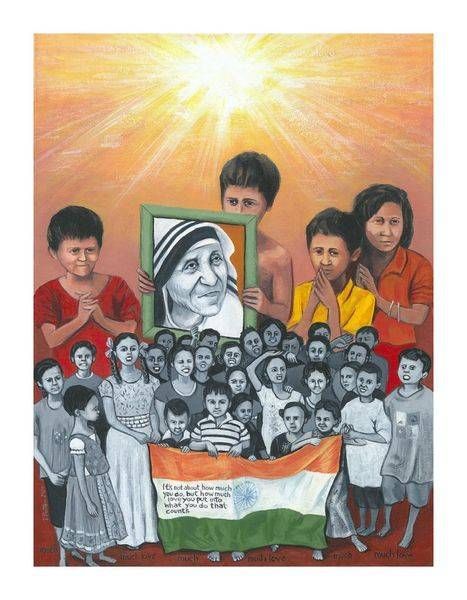 Pntg Mother Teresa 12x16 On 14x18 Art | Gango Custom Printing
