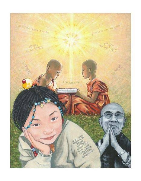 Pntg Dalai Lama 7.5x10 On 8.5x11 Art | Gango Custom Printing
