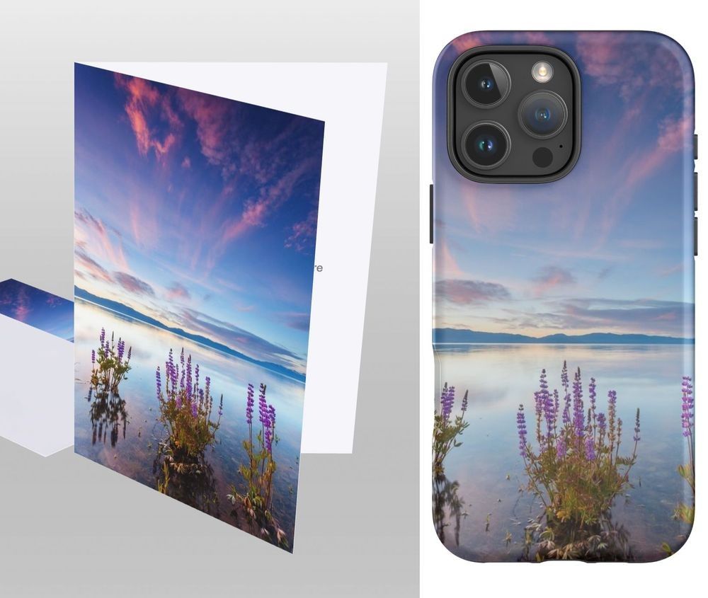 Tahoe Lupine at Sunrise 4 on mugs and gifts