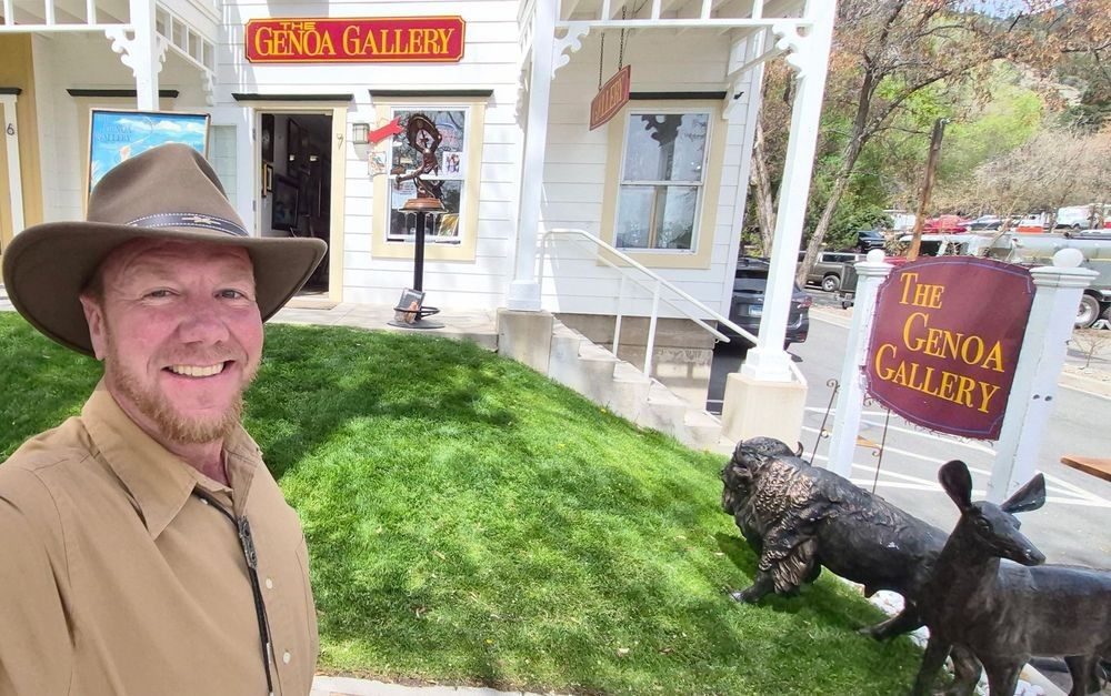 Scott Thompson in front of The Genoa Gallery, Genoa, Nevada