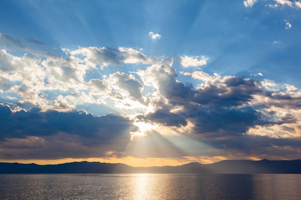 Crepuscular Rays Over Lake Tahoe 1