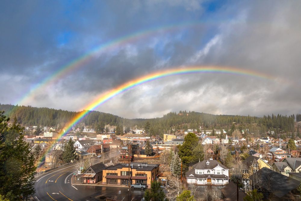 Double Rainbow Above Downtown Truckee 2
