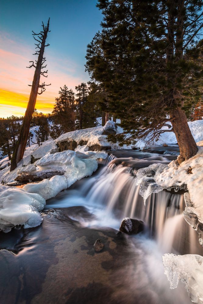 Icy Eagle Falls at Sunrise 1