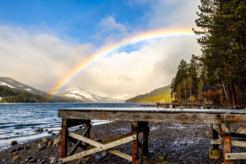 Rainbow over Donner Lake 5