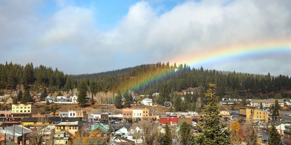 Rainbow Above Downtown Truckee 2