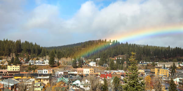 Rainbow Above Downtown Truckee 2