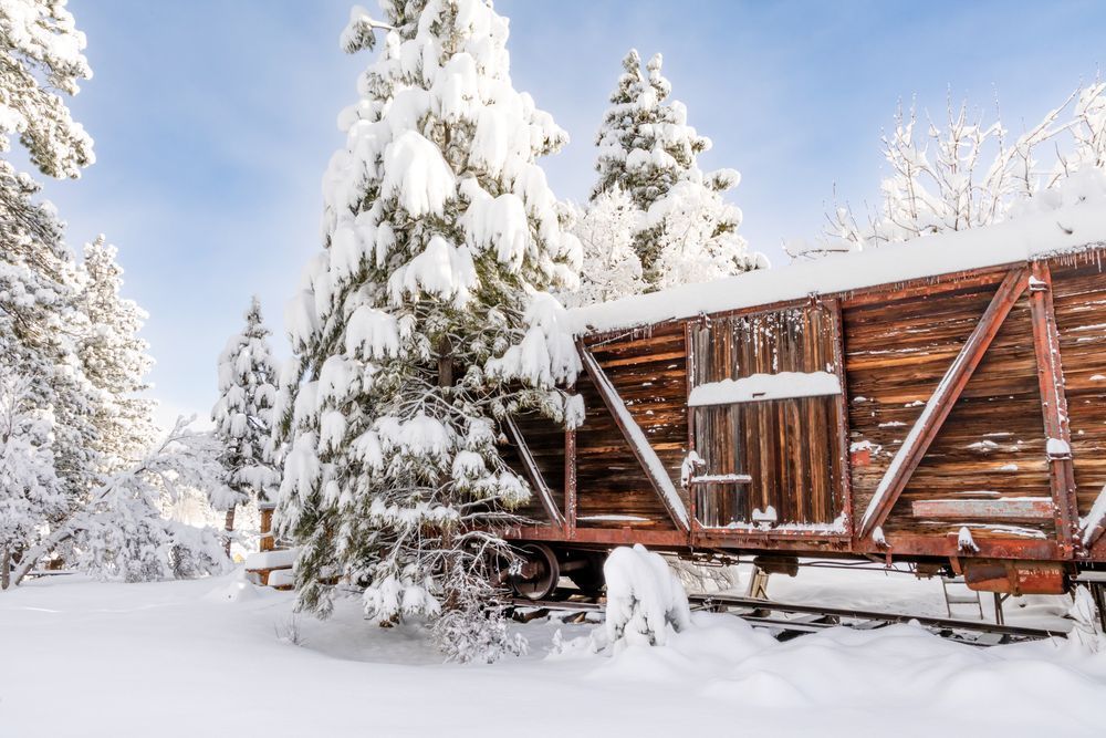 Snowy Railroad Car 1