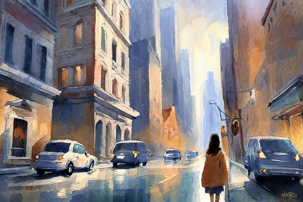 Girl In The City Art | Nootz Digital Art