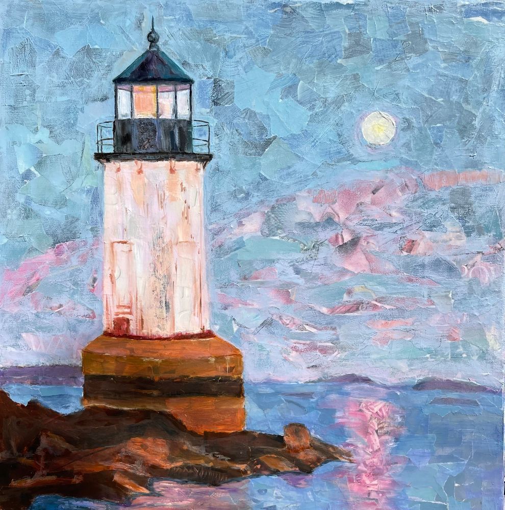 Lighthouse Moon Art | Michelle Major Art