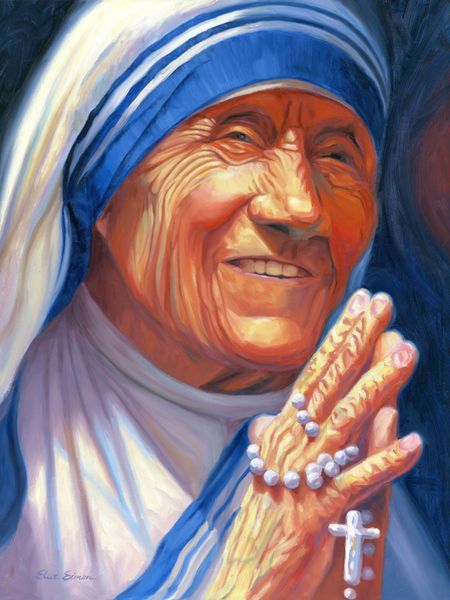 Mother Teresa Portrait Painting