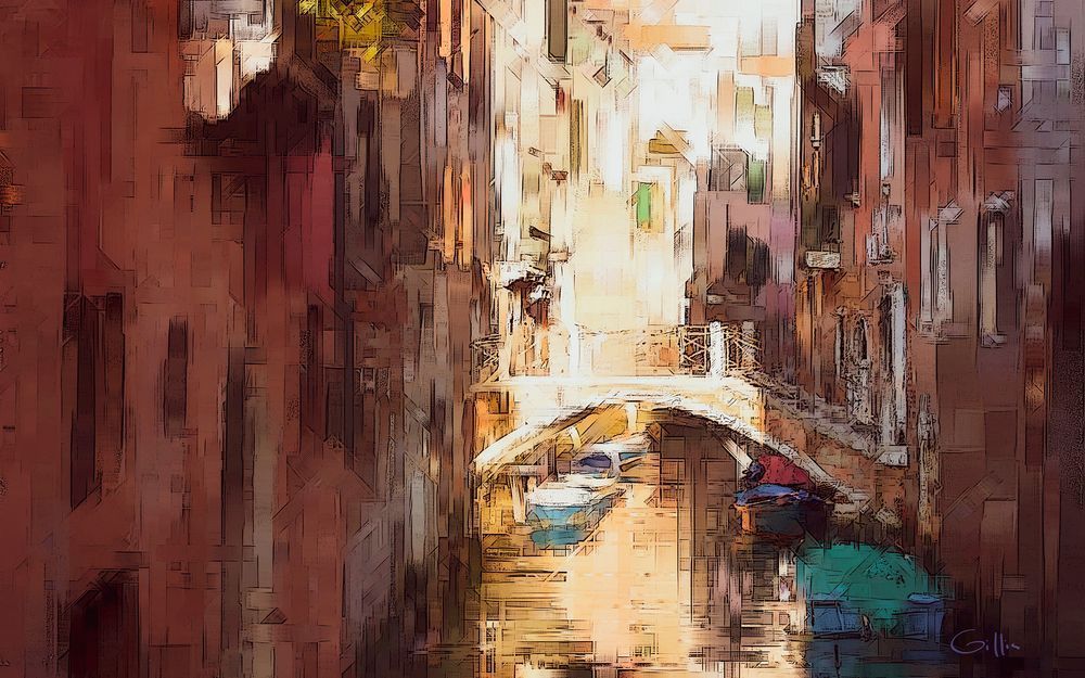 Sunny Canal Art | Olin Gillis Fine Art