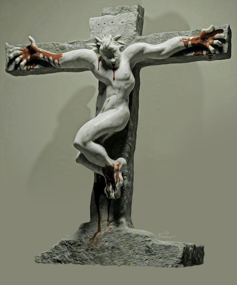 Gray Crucifixion Art | Art of Van Evan Fuller
