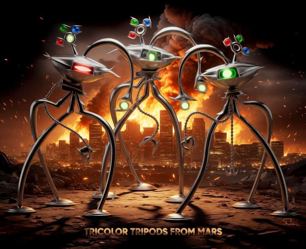 Tricolor Tripods From Mars 2 Art | Art of Van Evan Fuller