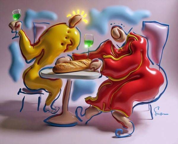 Two Old Ladies With A Green Libation 2