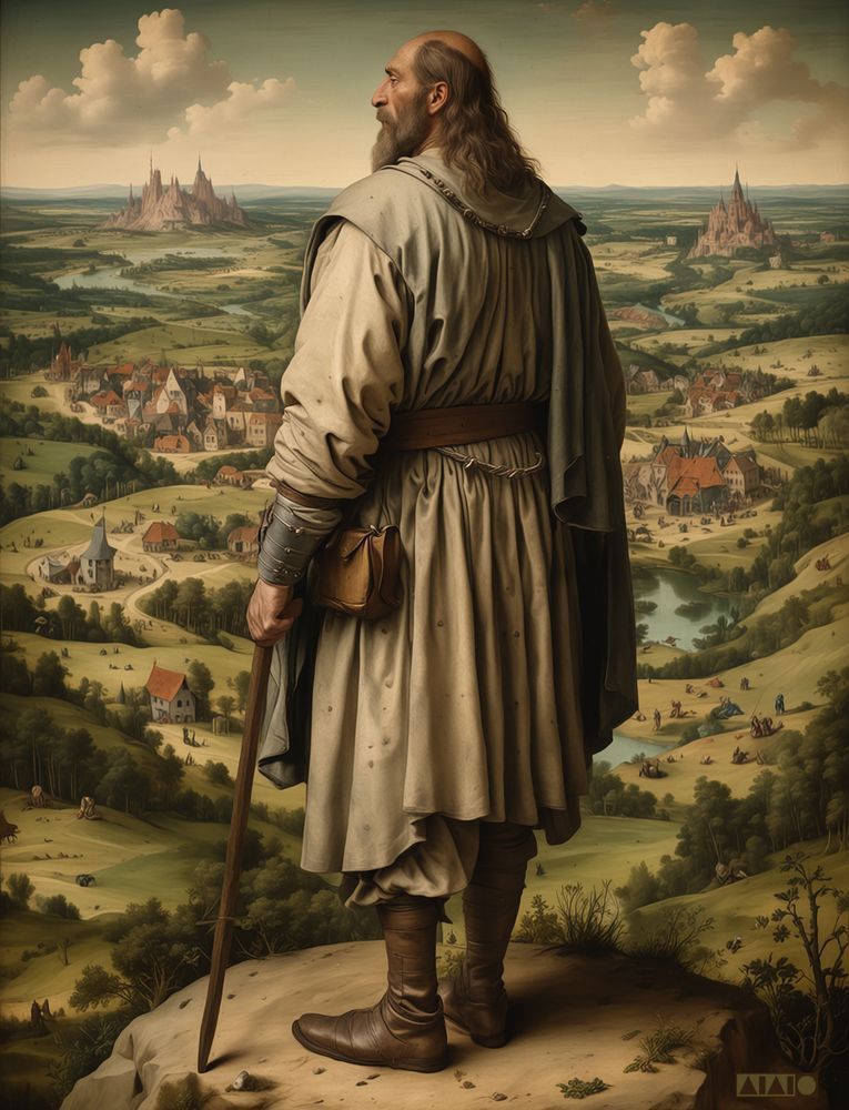 The Pilgrim And The Village Art | Art of Van Evan Fuller