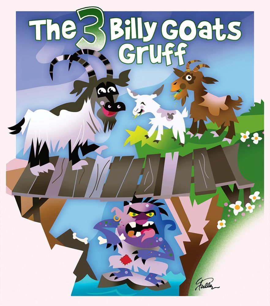 The 3 Billy Goats Gruff Art | Art of Van Evan Fuller