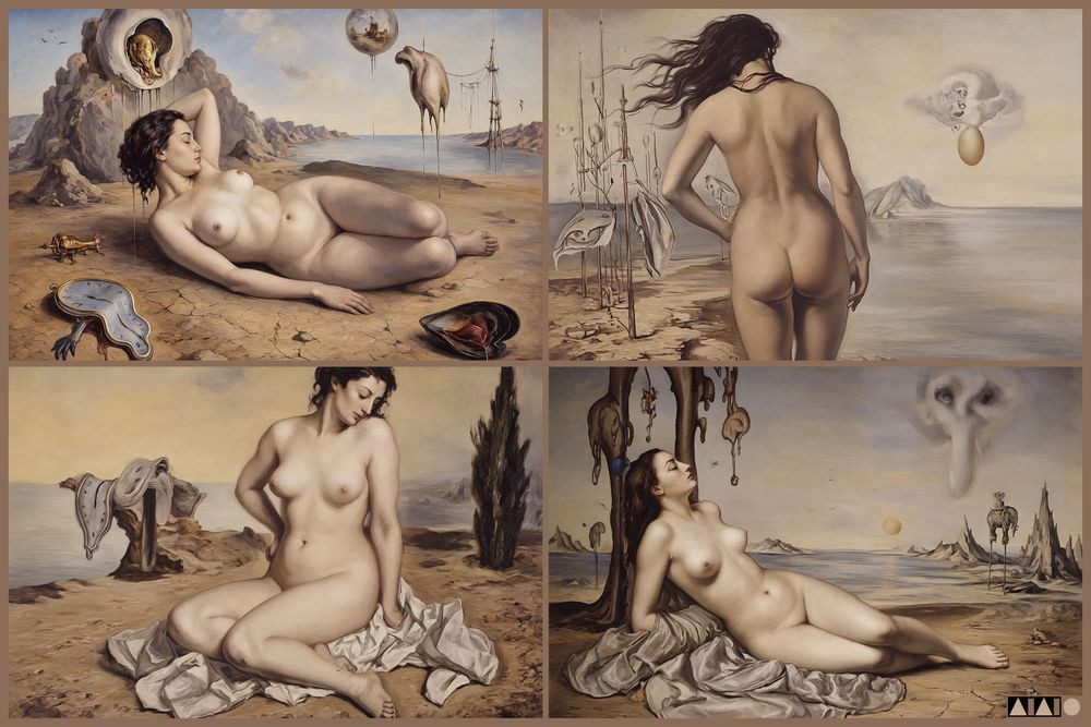 Four Figures, Manner Of Dali Art | Art of Van Evan Fuller