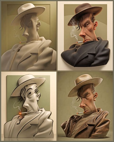 Four Portraits Of a Smoking Man 2