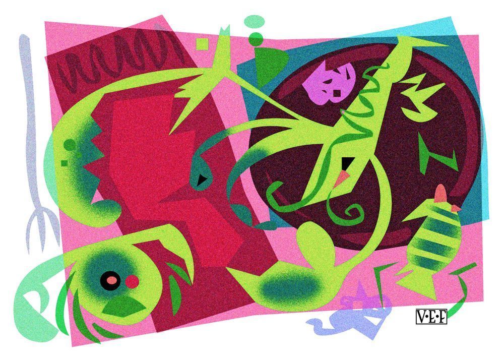 Green Crustaceans Art | Art of Van Evan Fuller