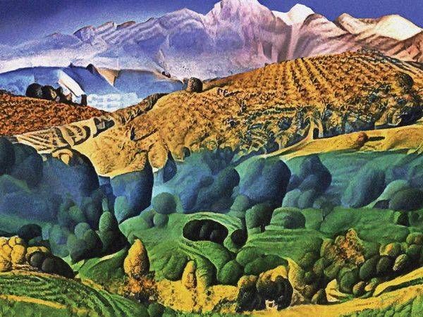 Gold and Green Scene