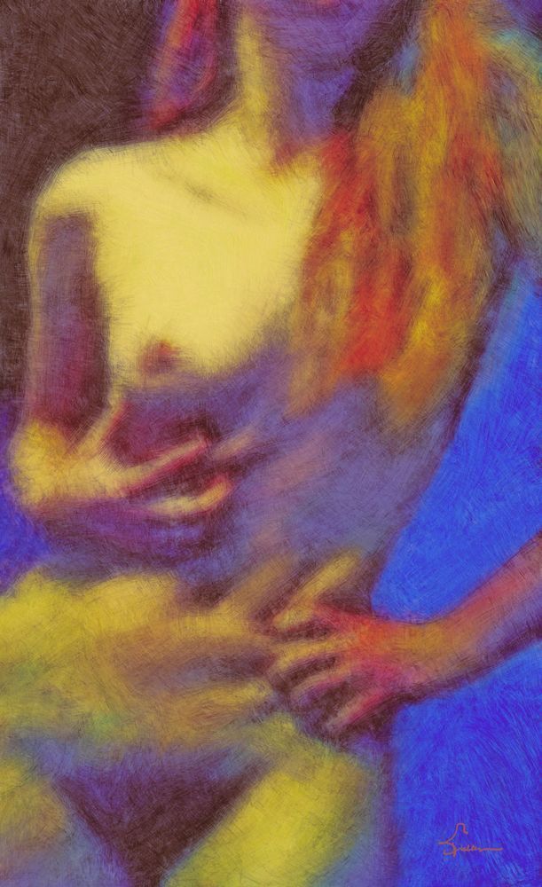 Bunny Luna On Blue Art | Art of Van Evan Fuller