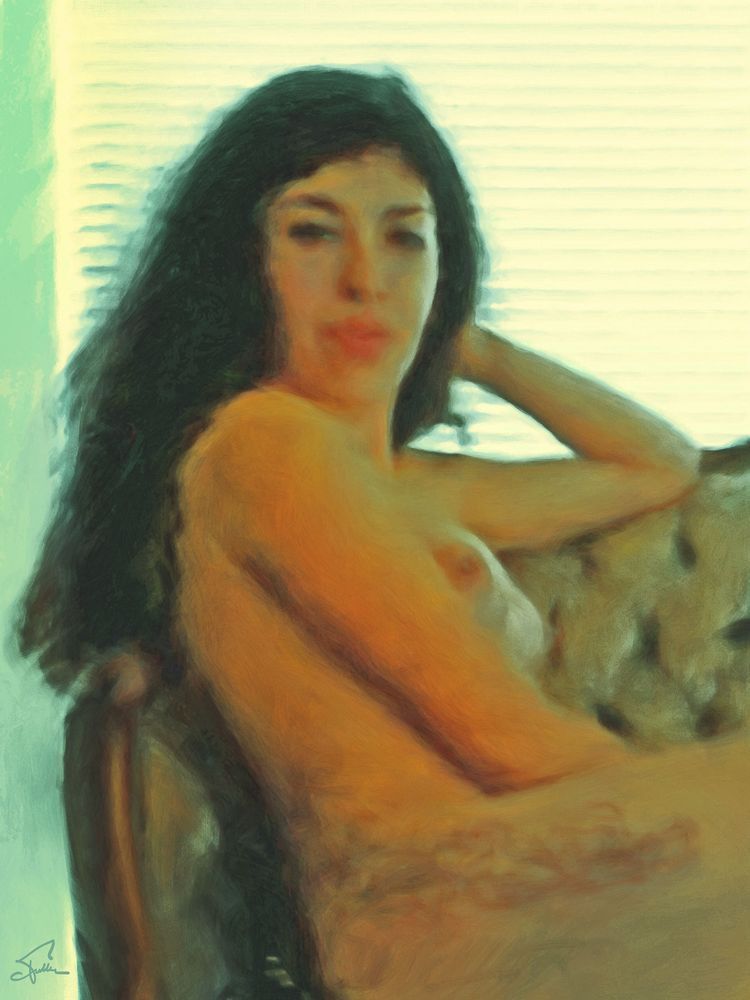 Carley On An Antique Sofa Art | Art of Van Evan Fuller