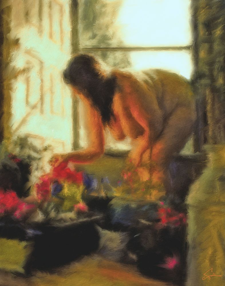 Nude With Flowers Art | Art of Van Evan Fuller