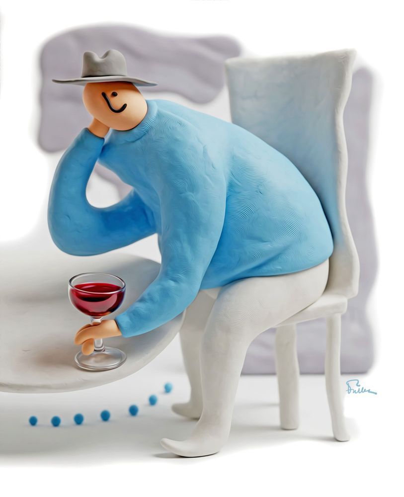 Old Man Remembering Art | Art of Van Evan Fuller