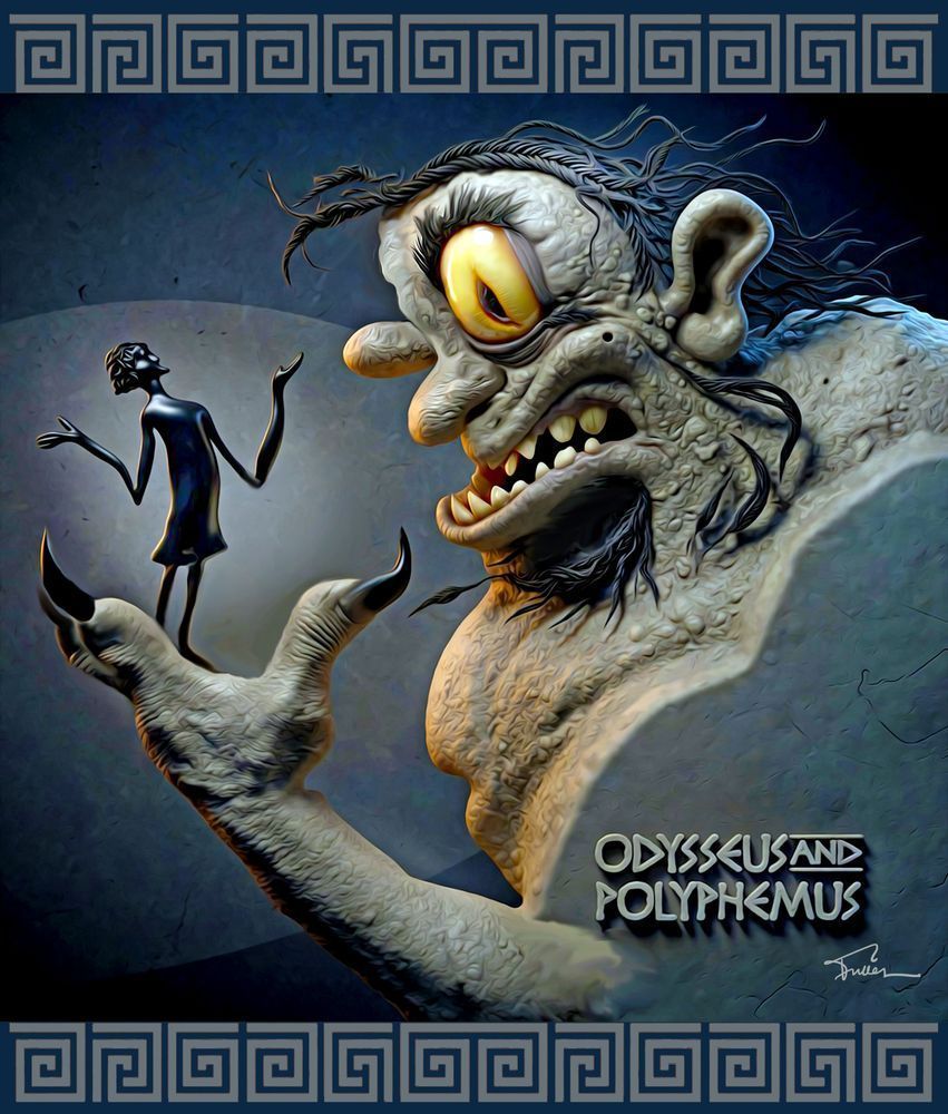 Odysseus And Polyphemus 2 Art | Art of Van Evan Fuller