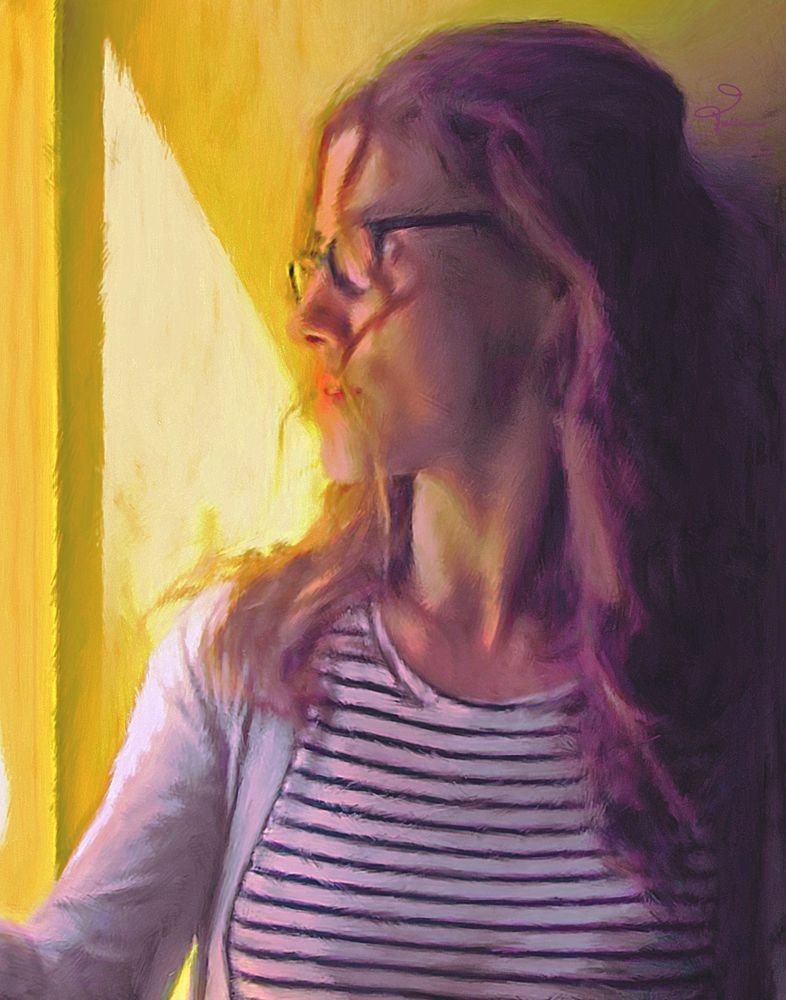 Laura On Yellow Art | Art of Van Evan Fuller