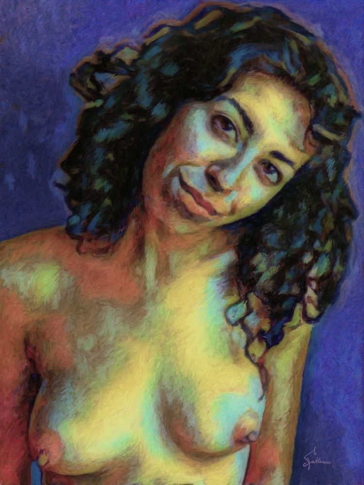 Layla On Blue Art | Art of Van Evan Fuller