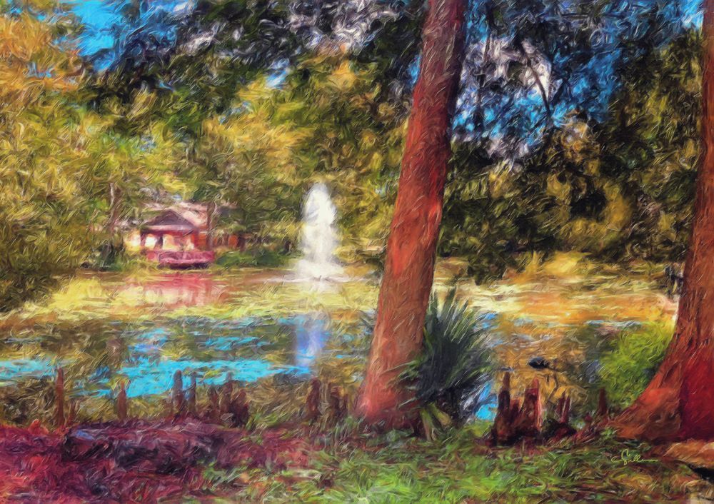 Lake Behind The Studio Art | Art of Van Evan Fuller