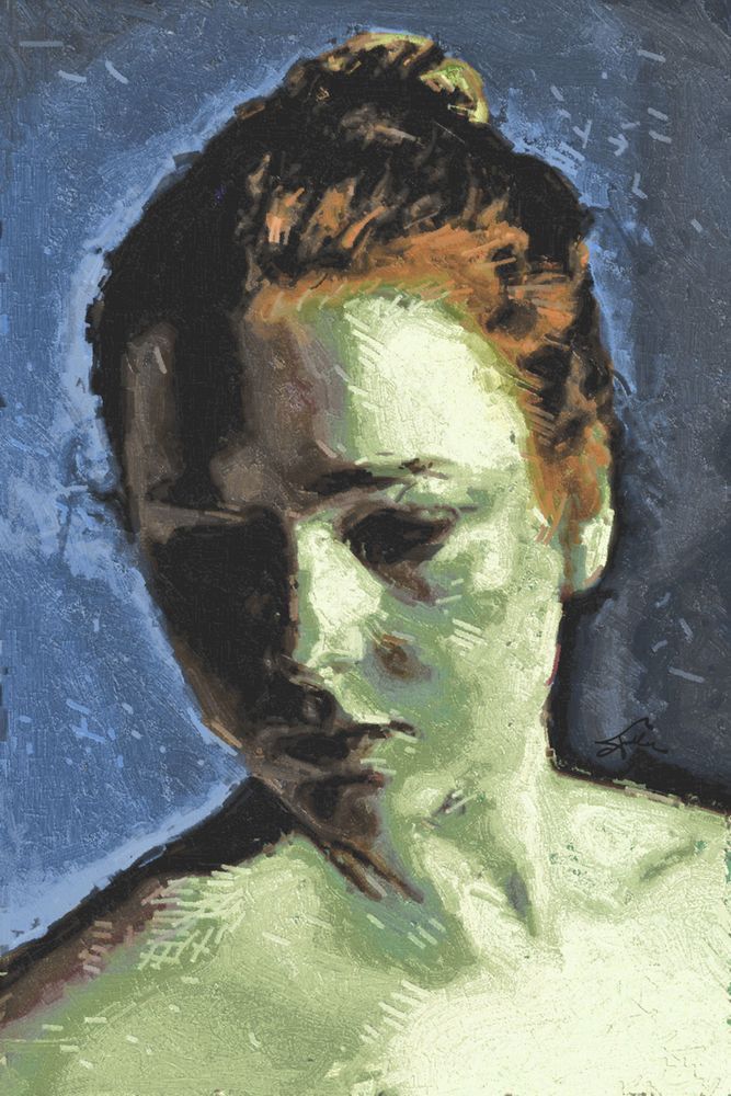 Little Green Portrait Art | Art of Van Evan Fuller