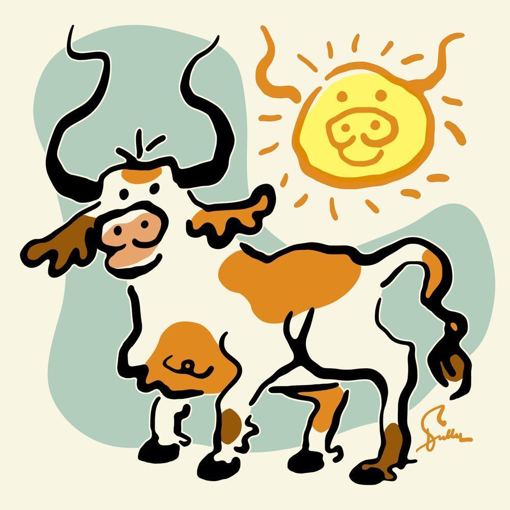 Bovine Sunshine Art | Art of Van Evan Fuller