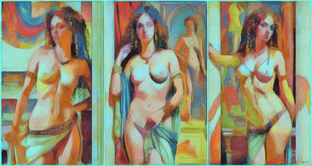 Courtesans Of Pompeii Art | Art of Van Evan Fuller
