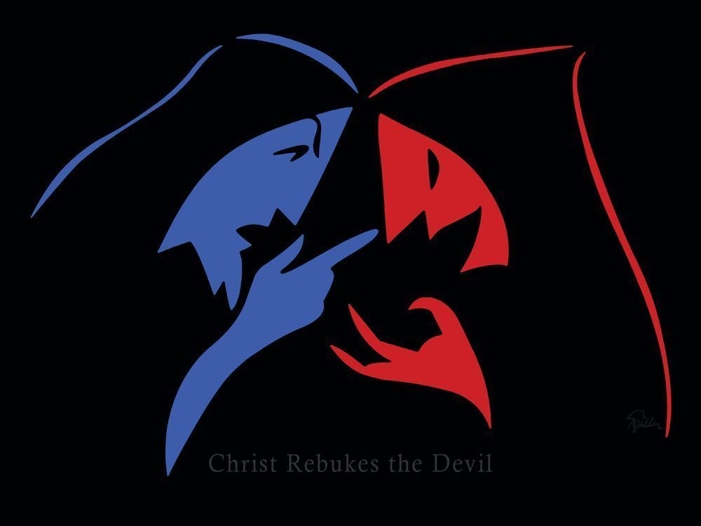 Christ Rebukes The Devil Art | Art of Van Evan Fuller