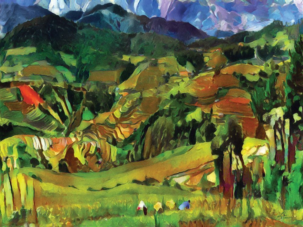Chinese Rice Fields Art | Art of Van Evan Fuller