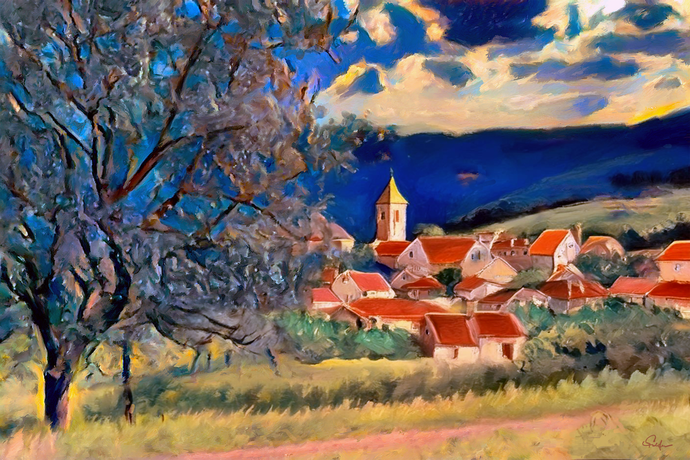A Mountain Village Art | Art of Van Evan Fuller