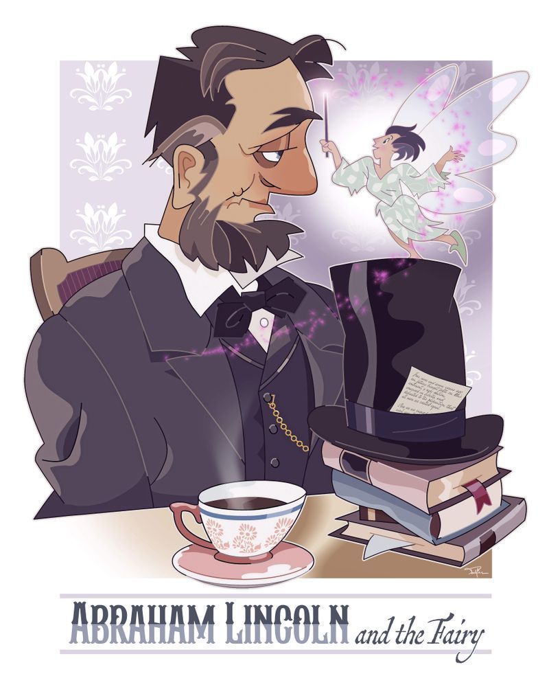 Abraham Lincoln And The Fairy Art | Art of Van Evan Fuller