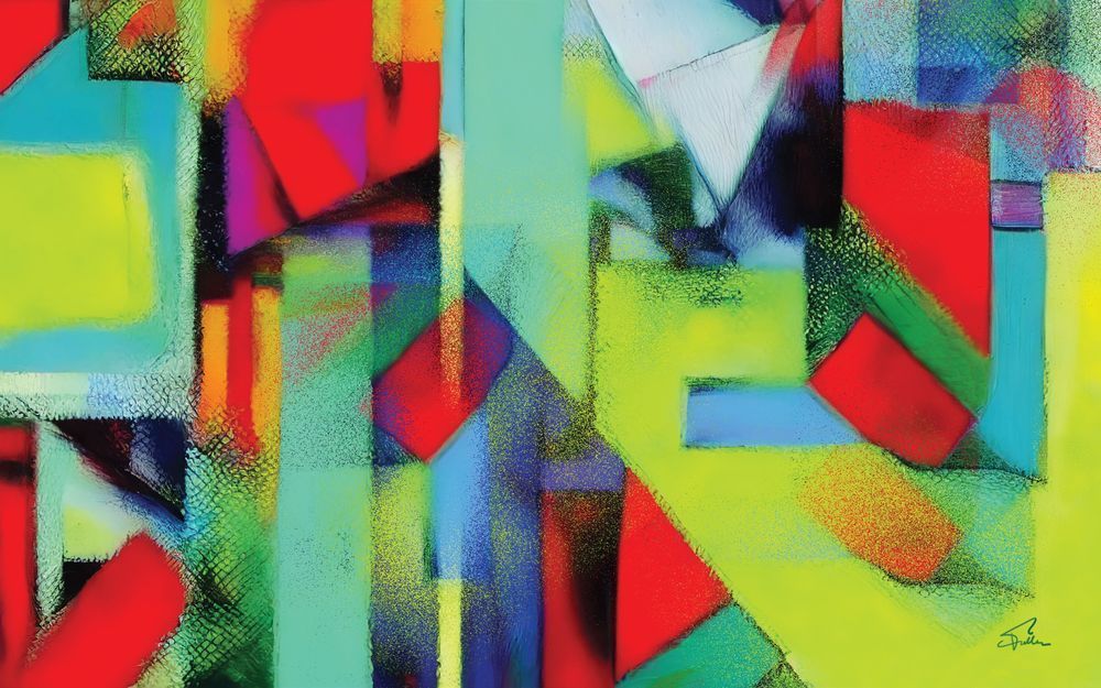 Abstract With Acid Green Art | Art of Van Evan Fuller