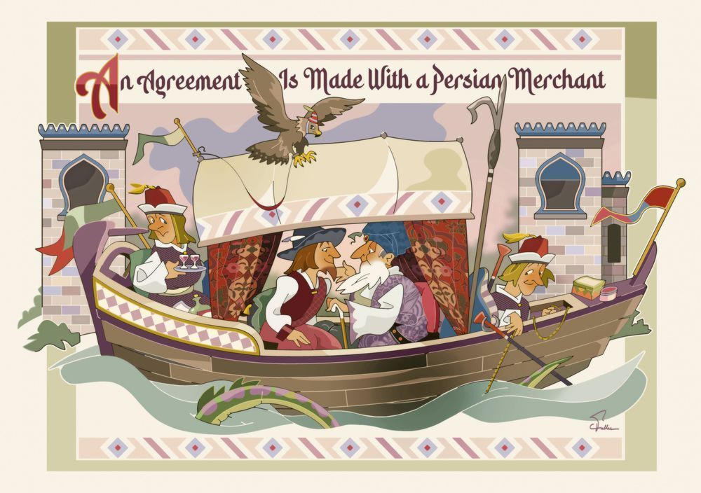 An Agreement Is Made With A Persian Merchant Art | Art of Van Evan Fuller