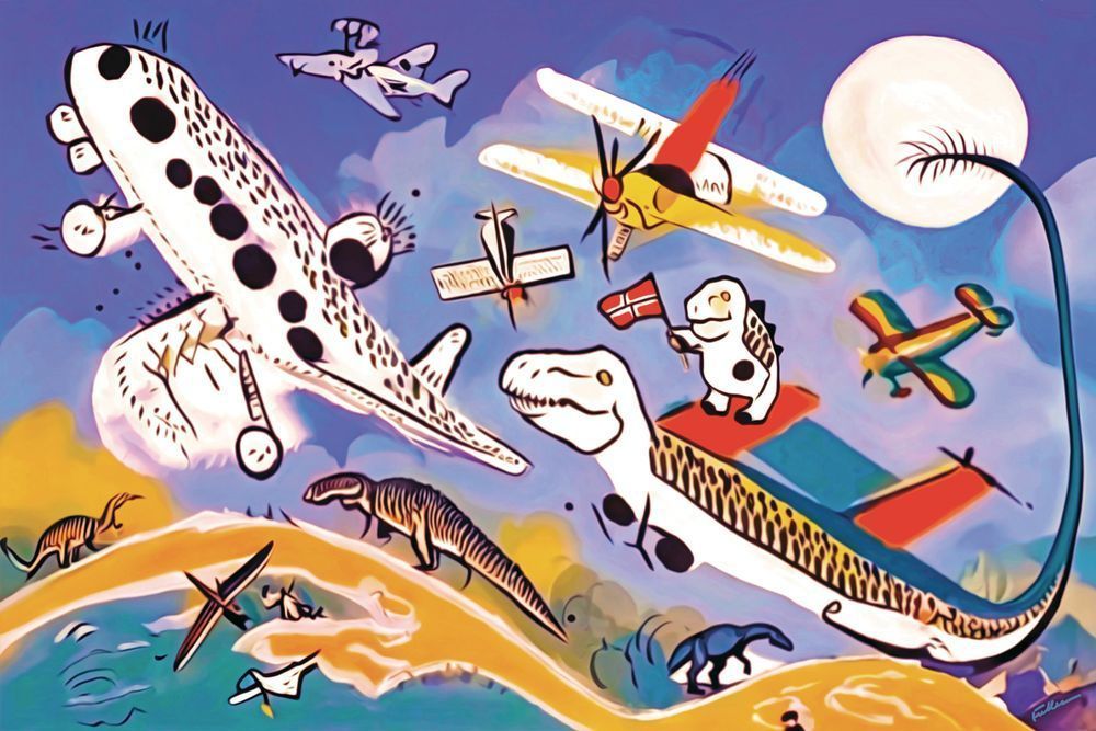 Airplanes And Dinosaurs Art | Art of Van Evan Fuller