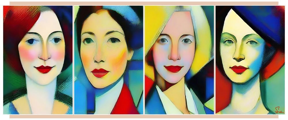 Four Nice Ladies Art | Art of Van Evan Fuller
