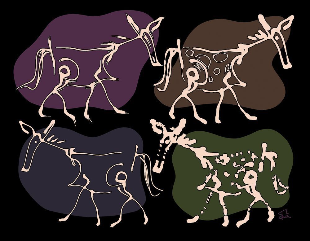 Four Life Studies Of An Imaginary Animal Art | Art of Van Evan Fuller