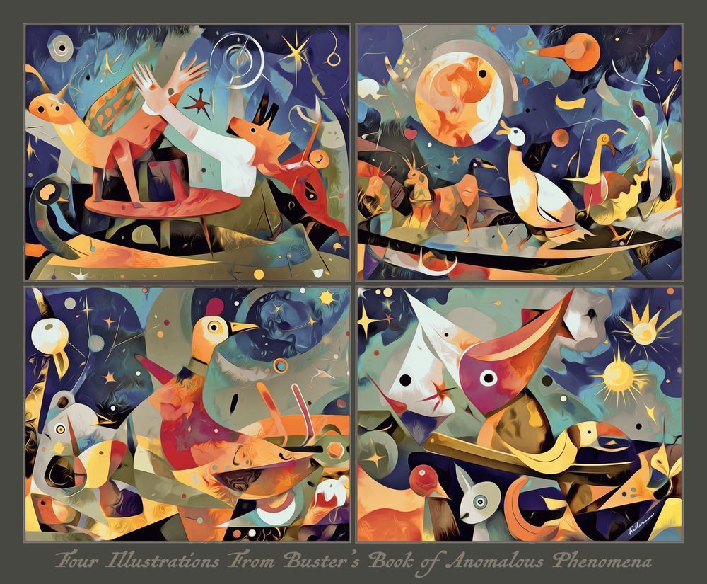 Four Illustrations From Buster's Book Of Anomalous Phenomena Art | Art of Van Evan Fuller