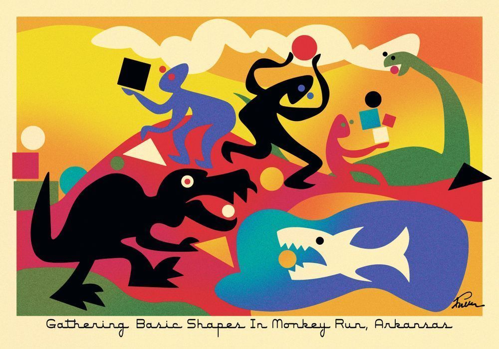 Gathering Basic Shapes In Monkey Run, Arkansas Art | Art of Van Evan Fuller