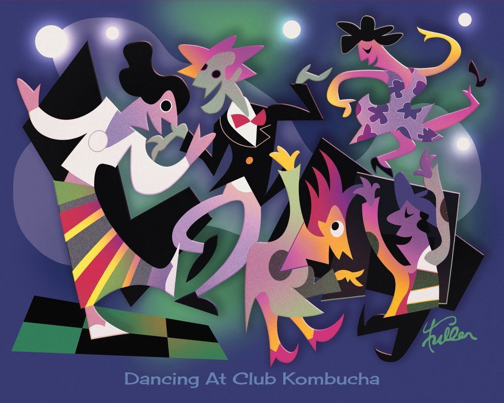 Dancing At Club Kombucha Art | Art of Van Evan Fuller