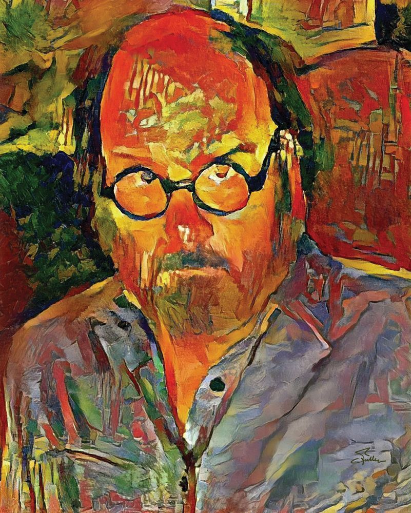 Expressionistic Portrait With Owl Eyes Art | Art of Van Evan Fuller